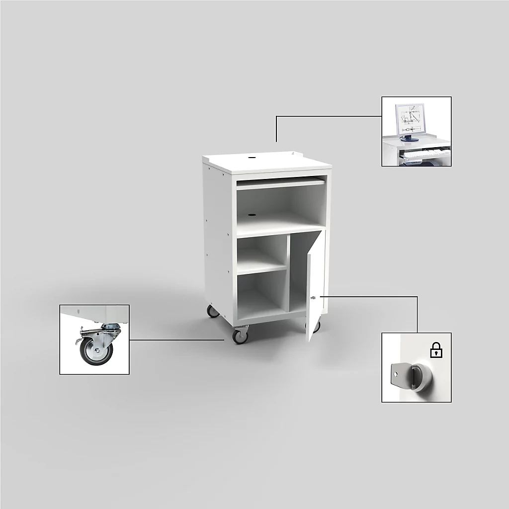 Mobilní PC pult – Eurokraft basic . - 4
