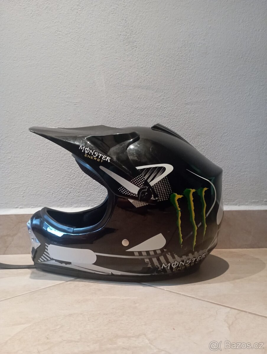 Dětská moto helma + brýle - dobrý stav - 4