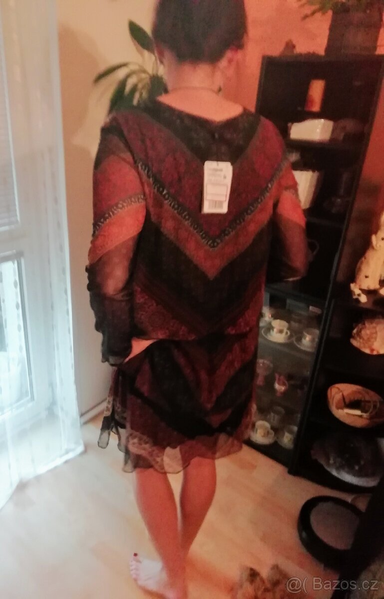 Znač.překrásné šifon.šaty nové s volány,Desigual, Xxl, menší - 4