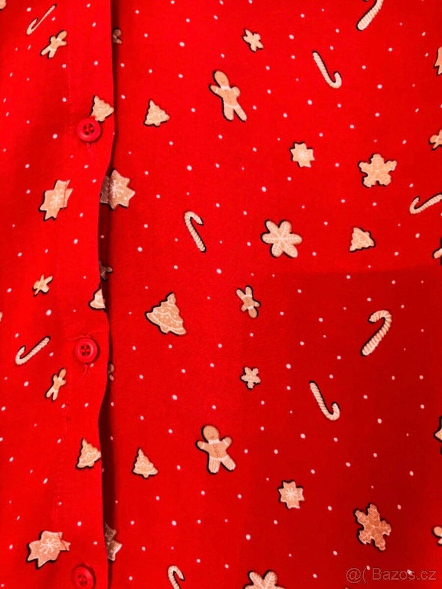 Vánoční košile s krásnými motivy ,vel.170,ale sedne i na vel - 4