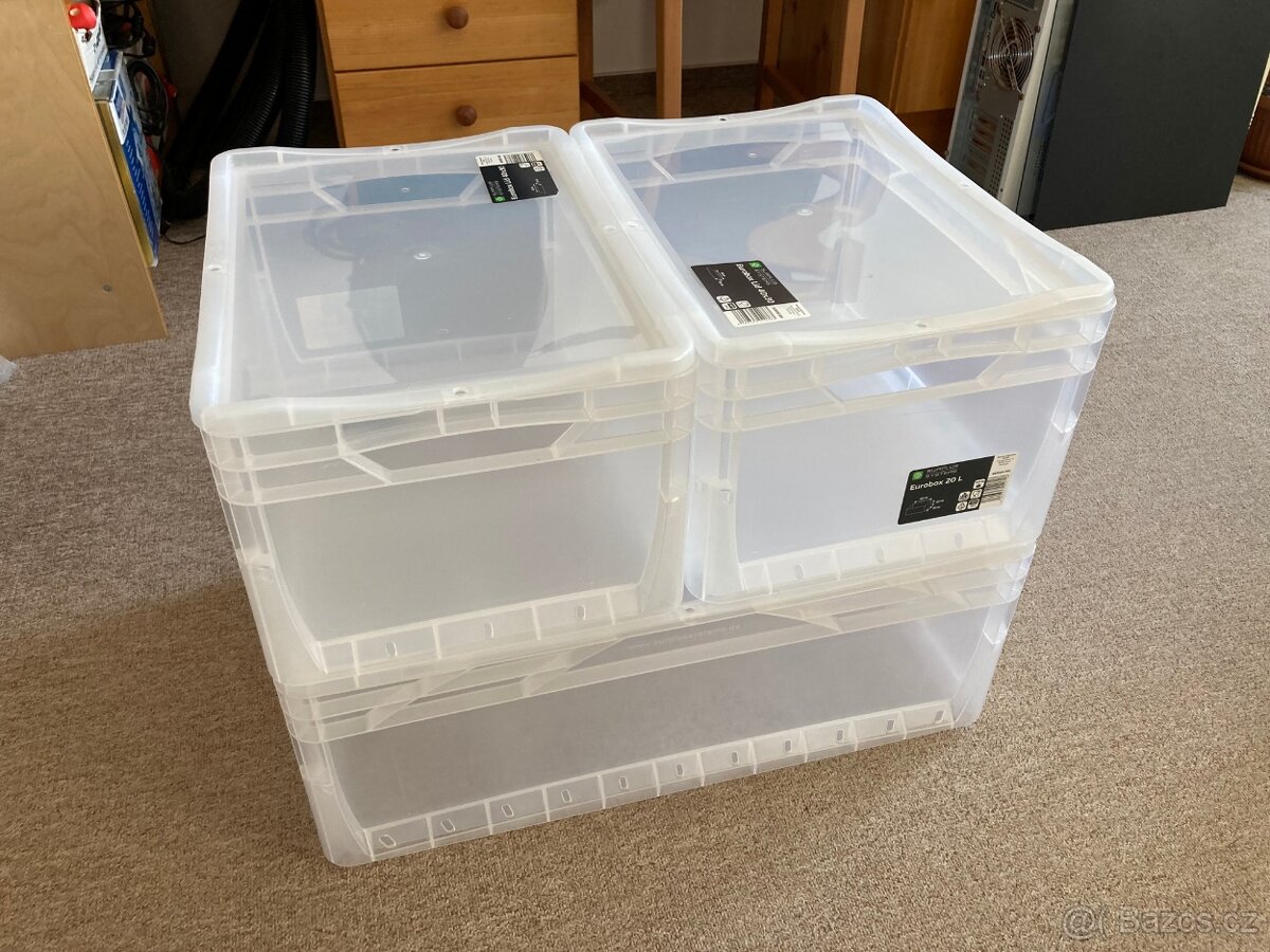 Eurobox průhledný 60×40×22 42 l s víkem - 4