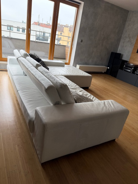 Bílá kožená sedací souprava Ewald Schilig - 4