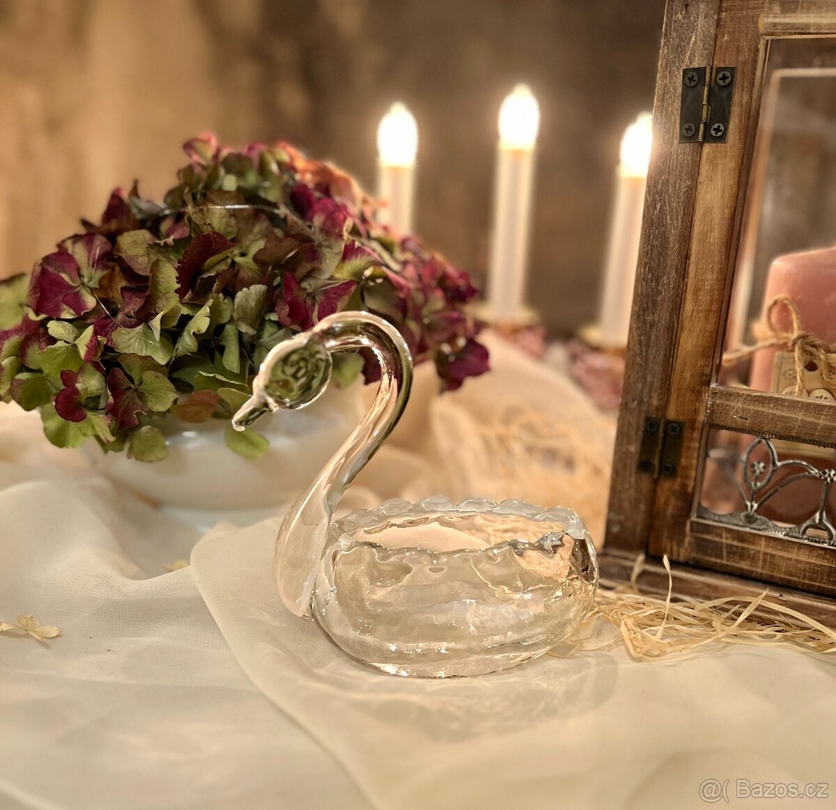 Labuť Vintage Dóza skleněná, 70. léta - 4