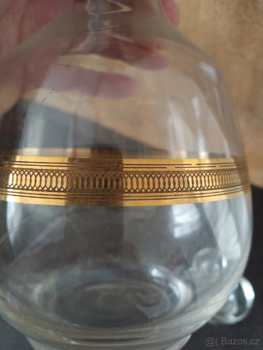 Starožitná karafa a 4 ks sklenice - 4