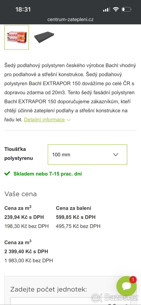 Polystyren extrapor 150 - 100mm 22,5m2 - 4