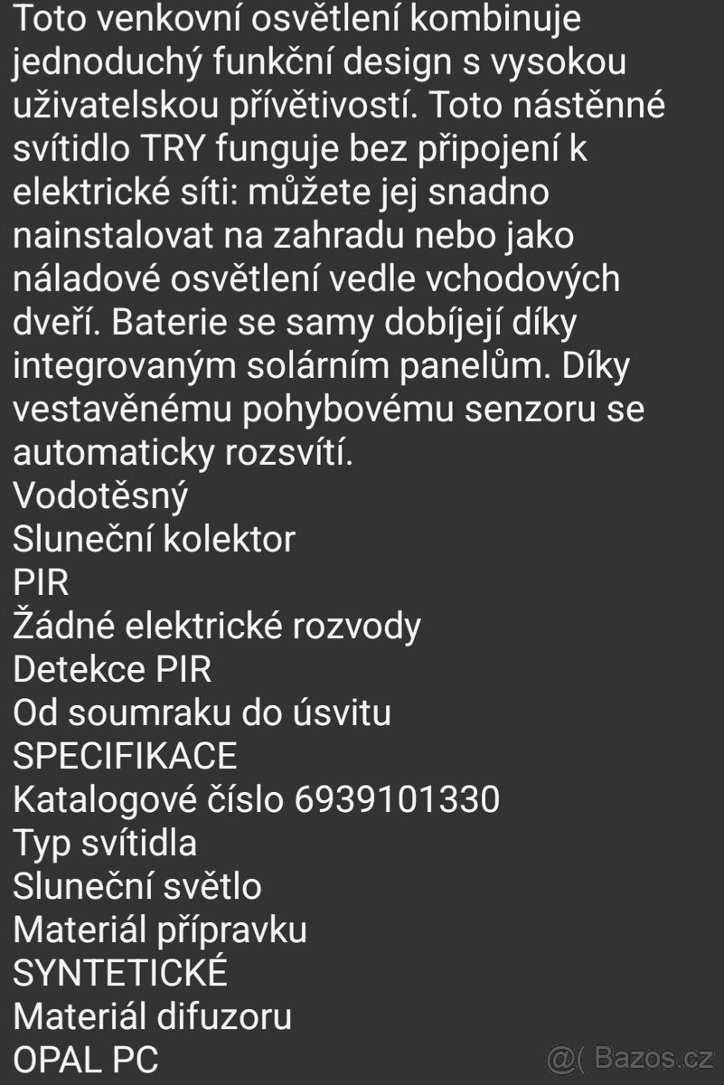 Světlo lutec, se senzorem, solární - 4