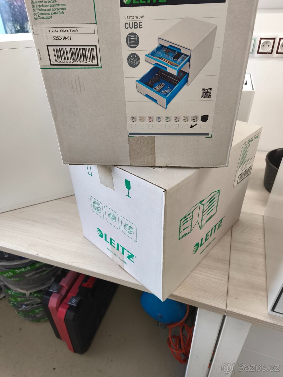 Zásuvkový box LEITZ WOW CUBE - bílo-šedý - 4