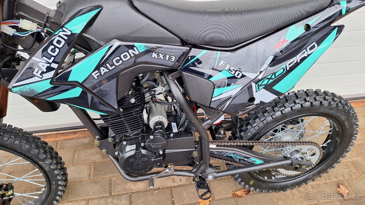 dirtbike pitbike 150 ccm KXD 613 19/16 4T - tyrkys (el.start - 4