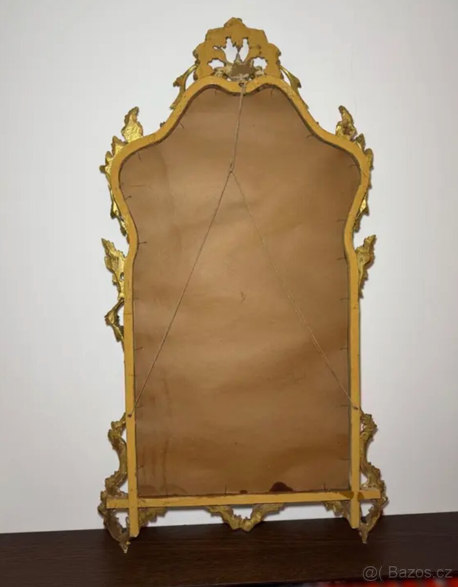 Starožitné zámecké zrcadlo se zlatým rámem - 4