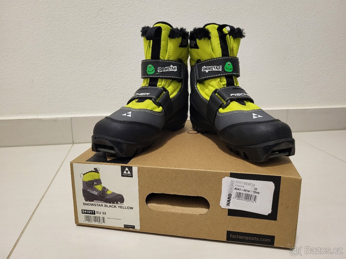 Dětské běžkařské boty Fischer Snowstar Black Yellow vel. 33 - 4