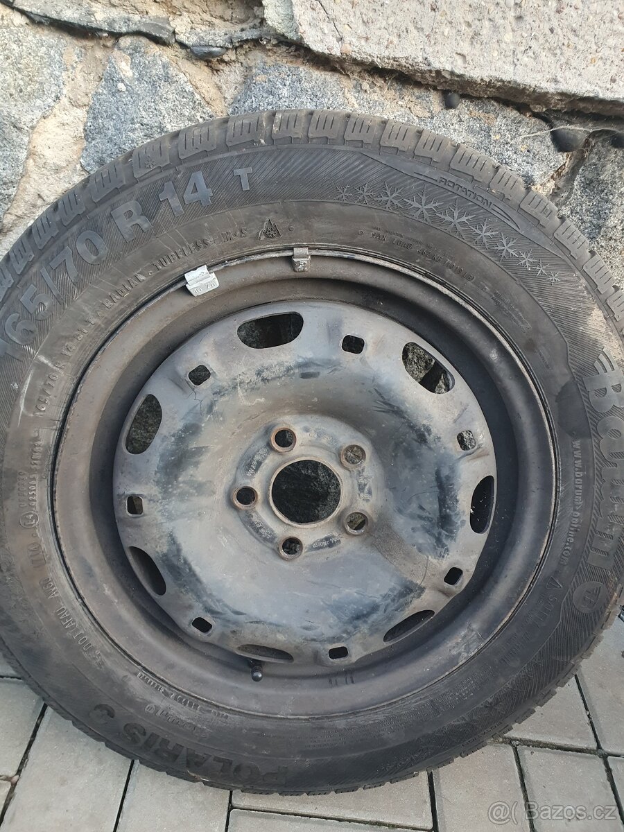 2x Pneu Dunlop Winter 165/70-14 m+s , 1x Barum Polaris - 4