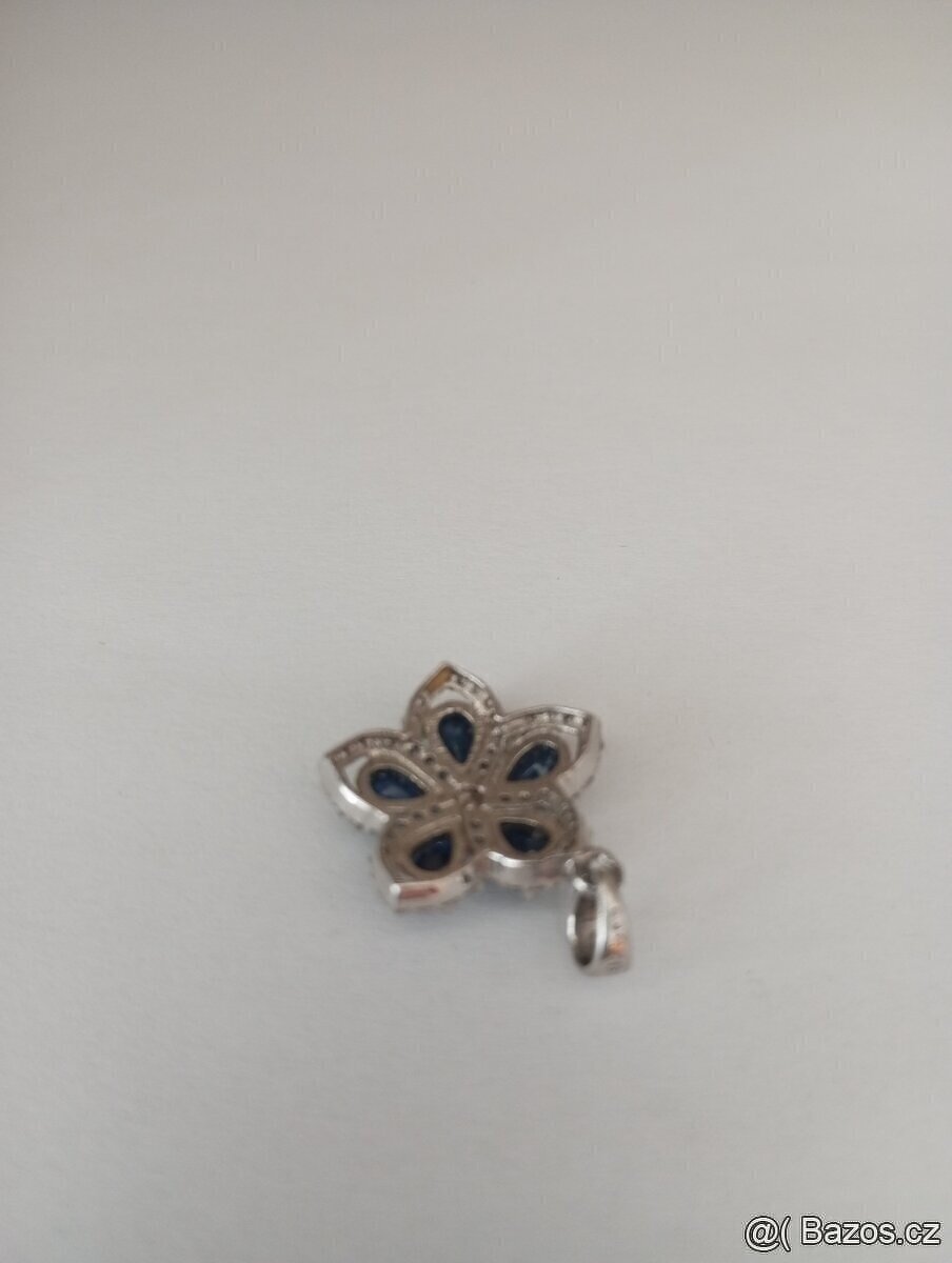 přívěšek se safíry ve stříbře (Ag) (nový) - 4