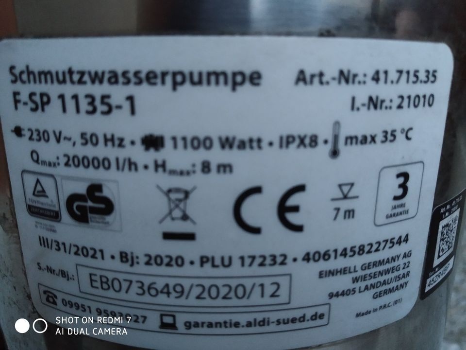 Prodám VÝKONNÉ ponorné kalové čerpadlo FERREX F-SP 1135-1 -2 - 4