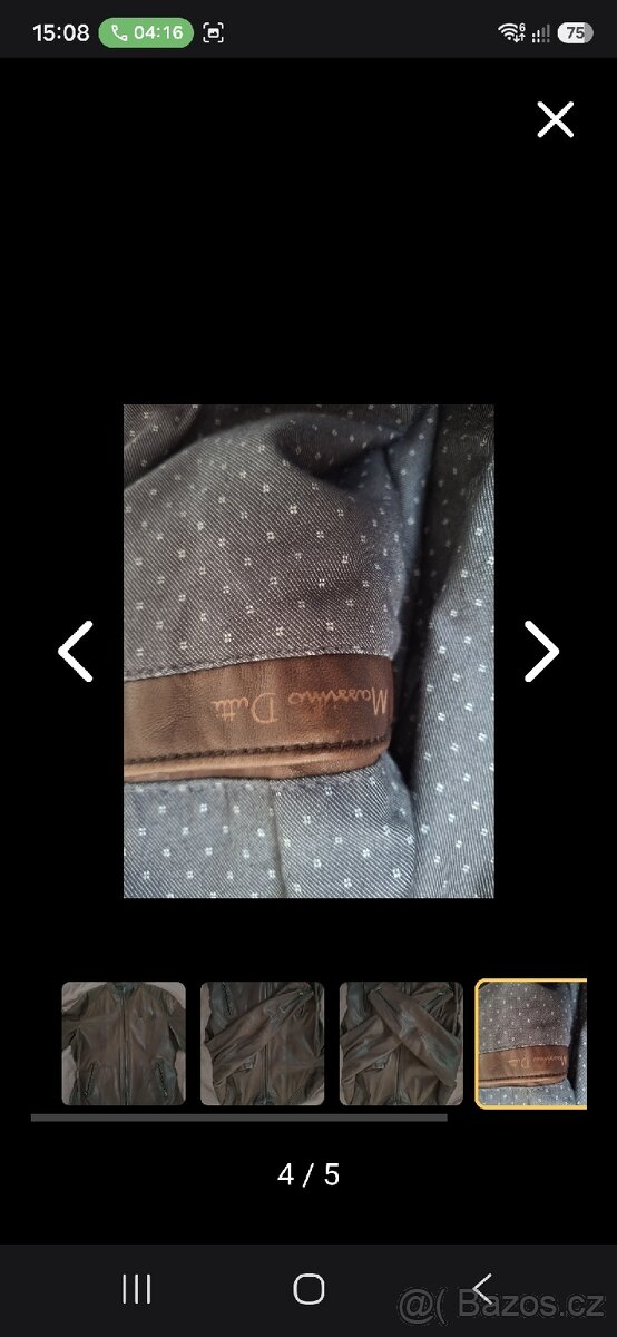 Pánská kožená bunda Massimo Dutti, hnědá - 4