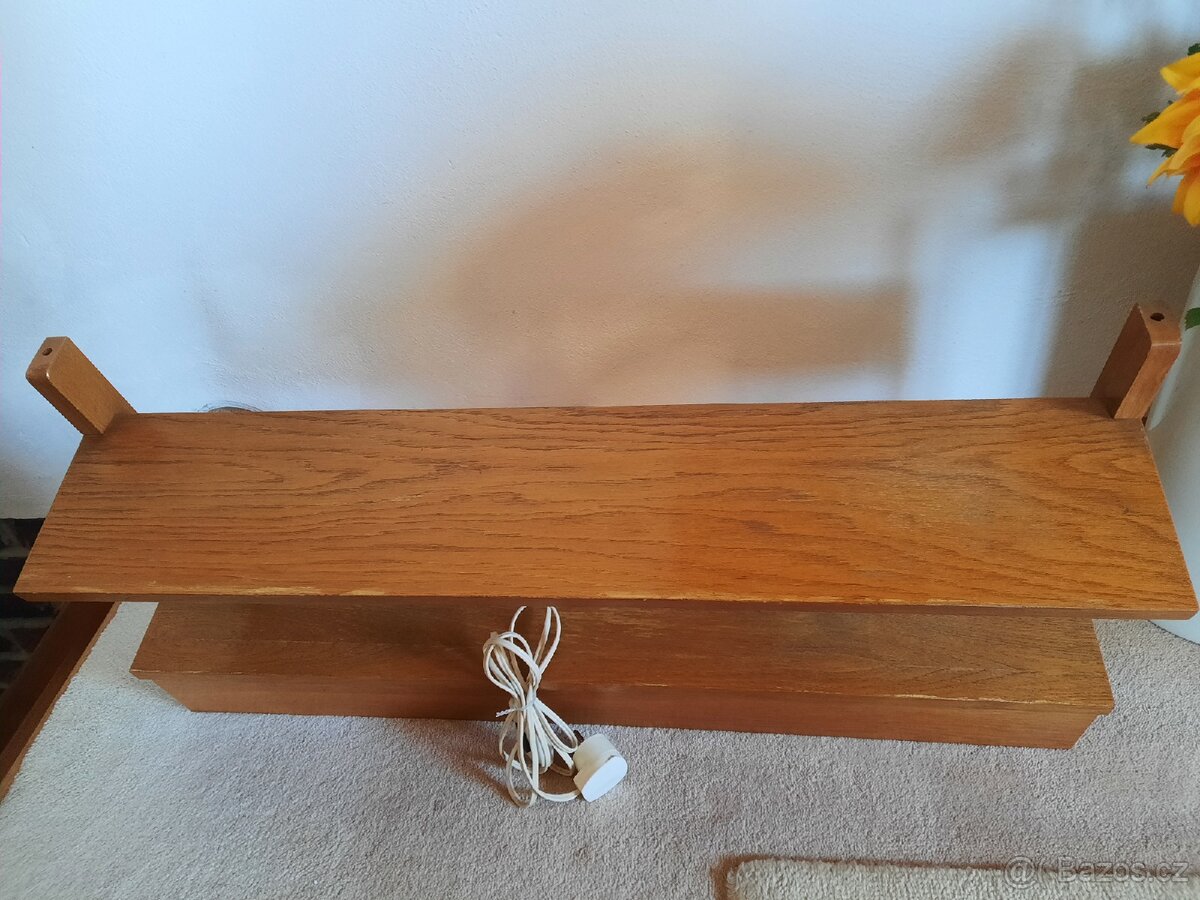 Retro závěsná polička s osvětlením ČSSR 60. léta - 4