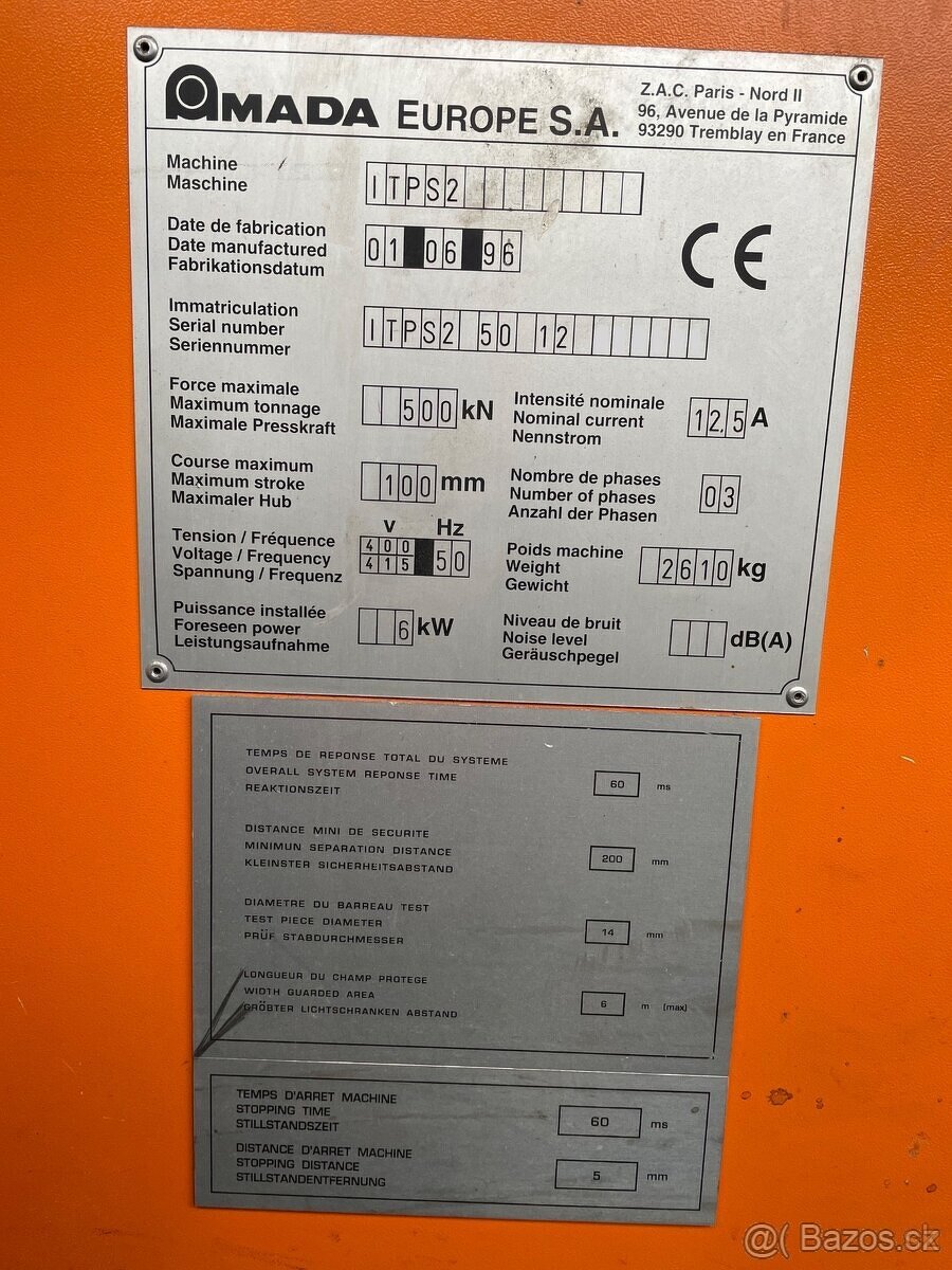 Predám ohraňovací lis - AMADA ITPS 2 50.12 - 4