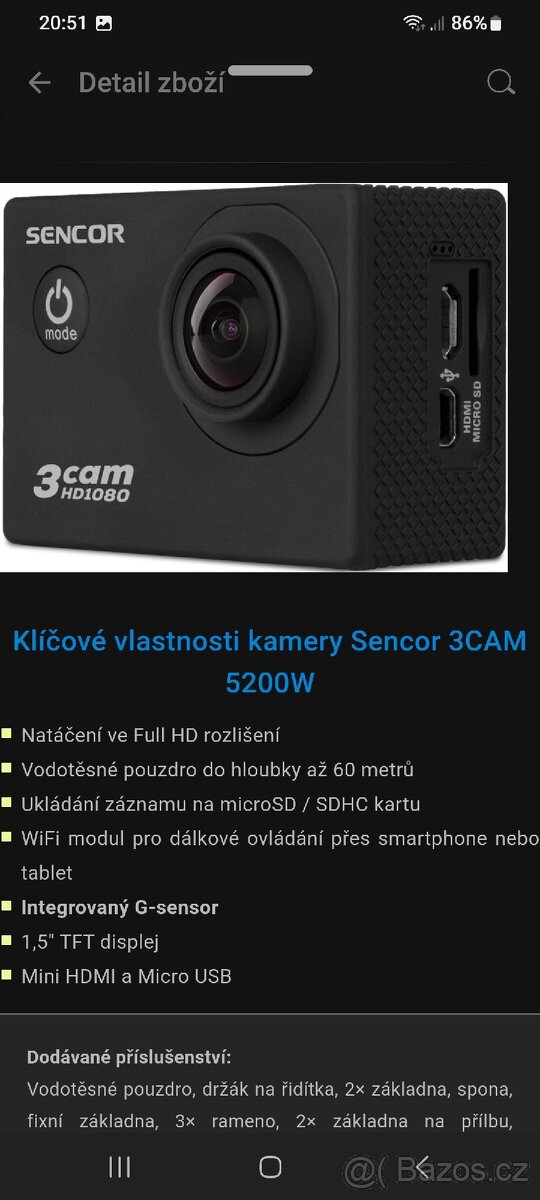 Akční kamera Sencor - 4