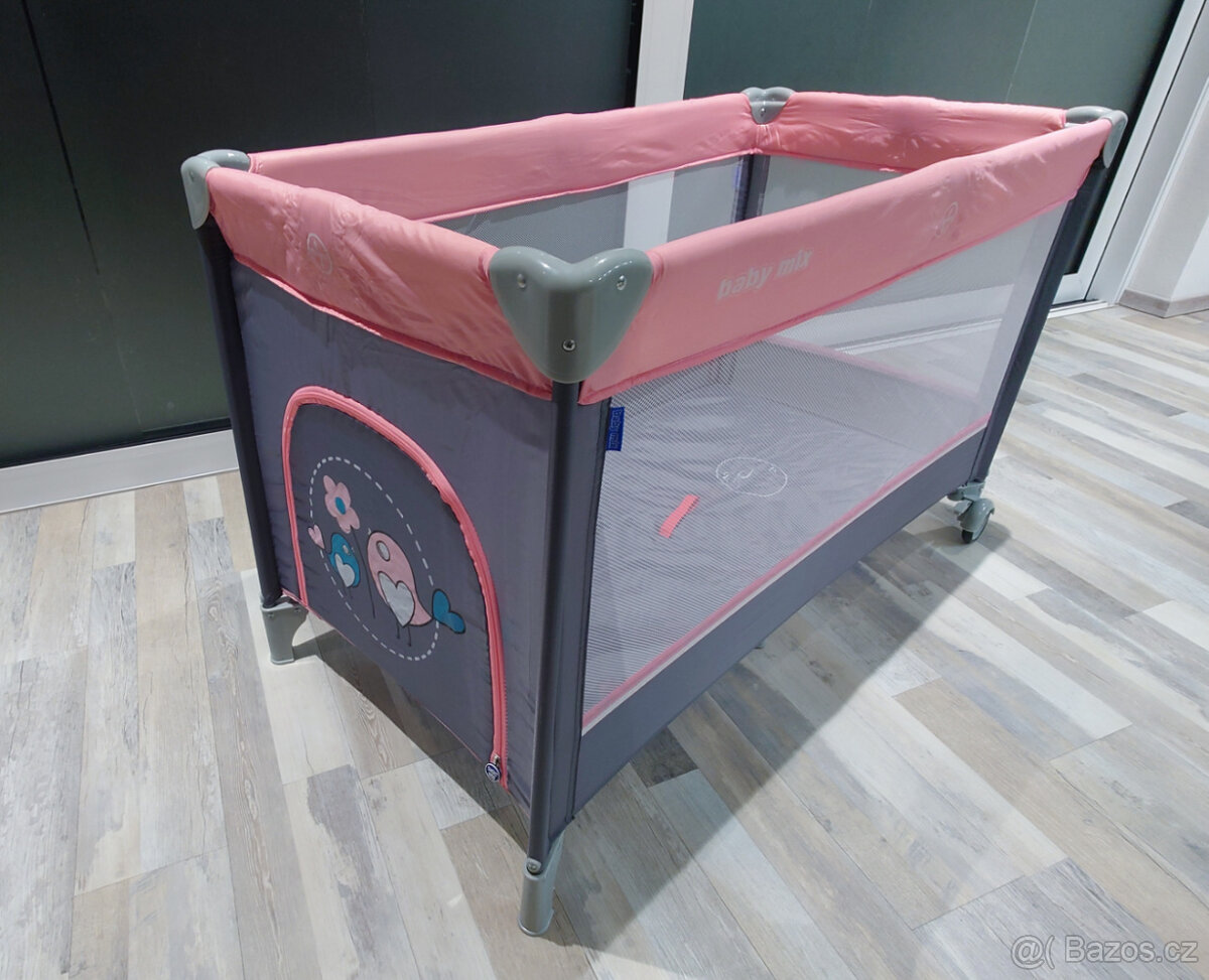 Cestovní postýlka Baby Mix + matrace + peřina/polštář - 4