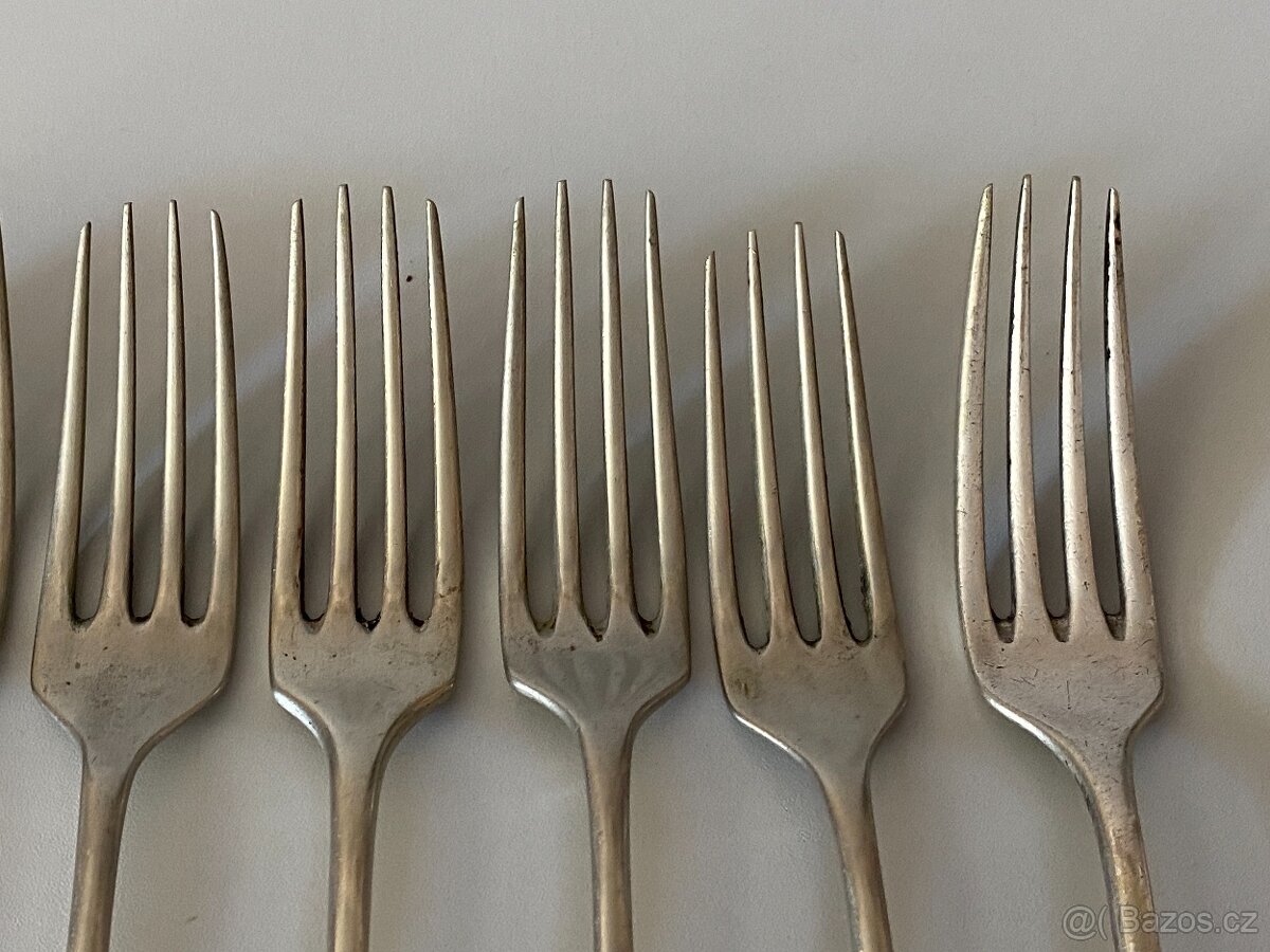 vidličky staré vidličky alpaka příbory značené postříbřené - 4