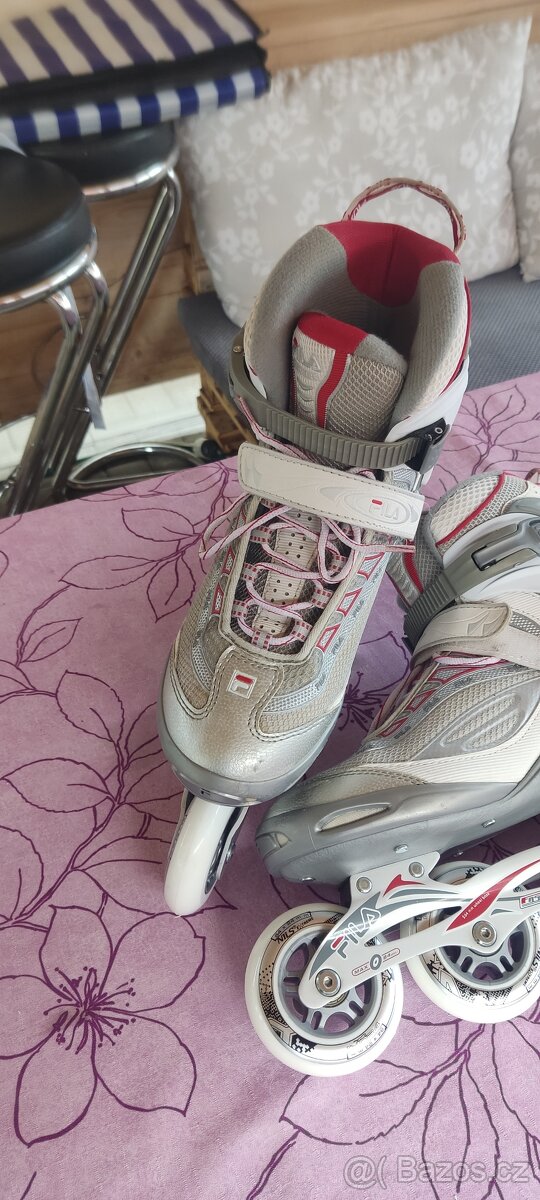 Dámské inline brusle FILA č.42, nové kolečka a ložiska ,,TOP - 4