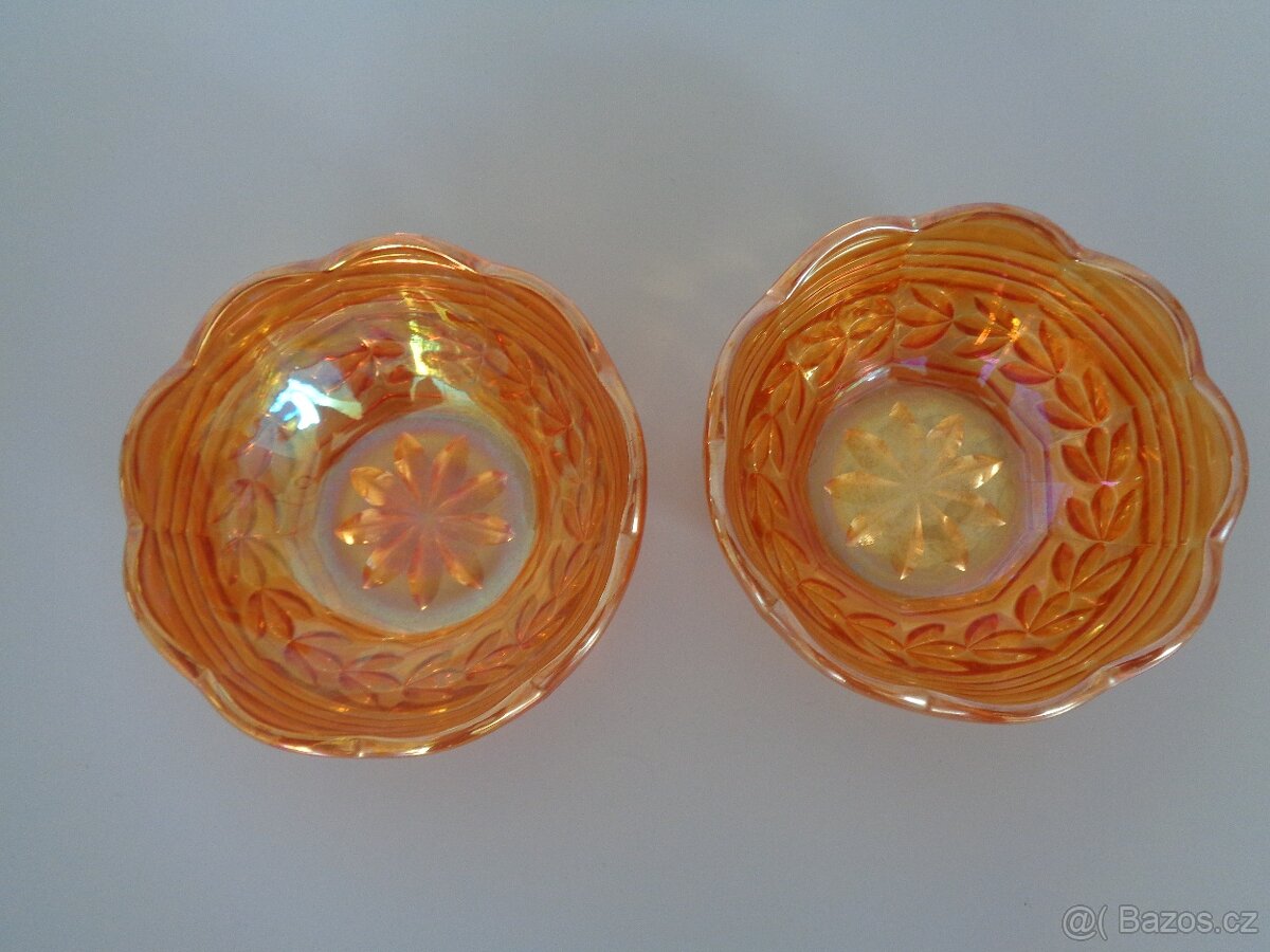 2 oranžové skleněné misky - 4
