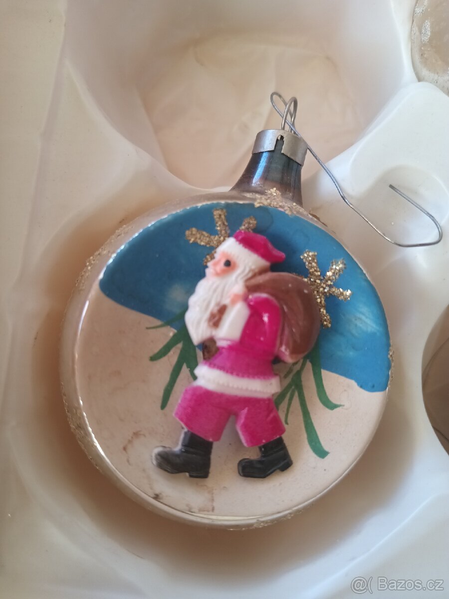 Stará vánoční ozdoby s vlepem - 4