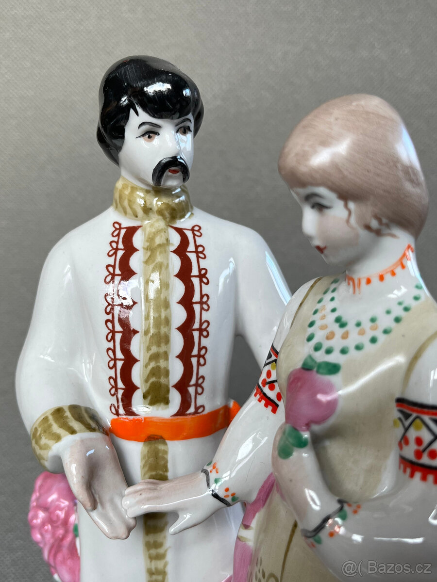 Sousoší Zamilovaný pár 25 cm, Polonne USSR - 4