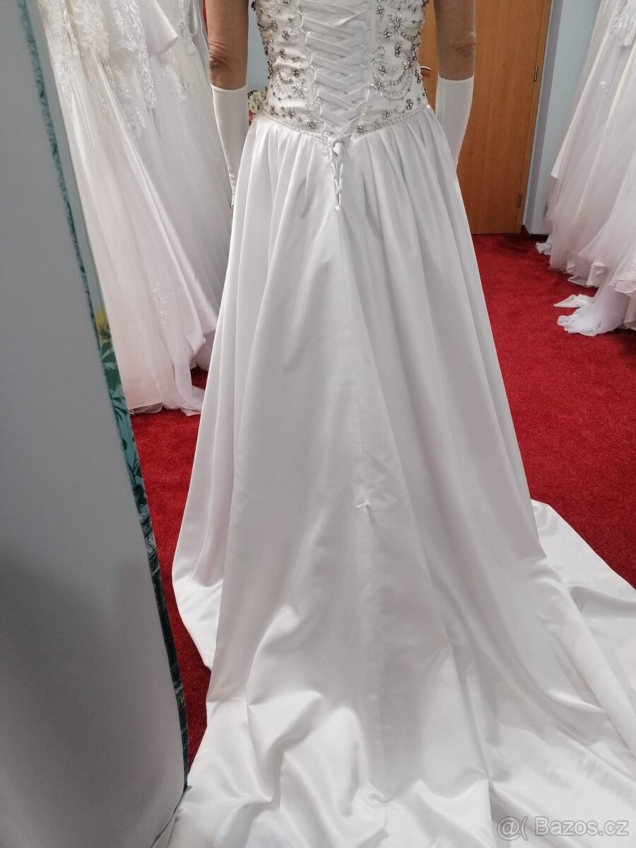 Svatební šaty velikost 38-42, Alfred Angelo. Super stav - 4