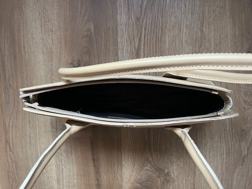 Kabelka kožená béžová - 4