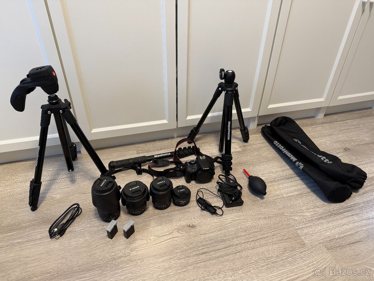 Velký set Canon EOS 100D + 4x objektiv + příslušenství - 4