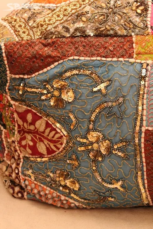 Nový designový sedací polštář Patchwork, zdobený - 4