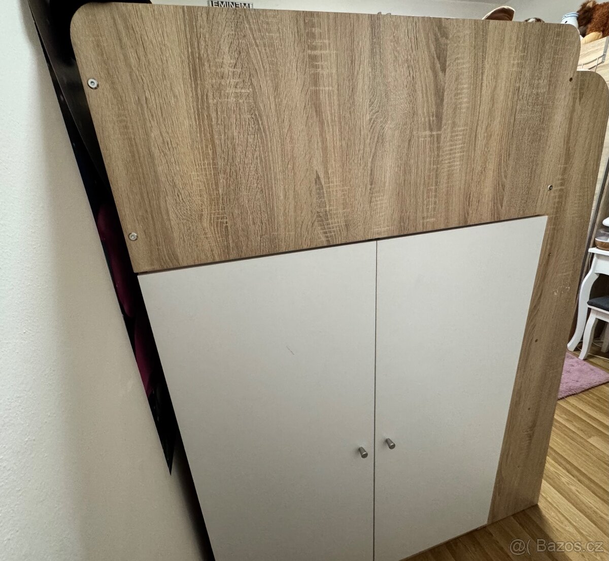 Patrová postel,ps.stůl,regál a skříň v jednom+knihovna - 4