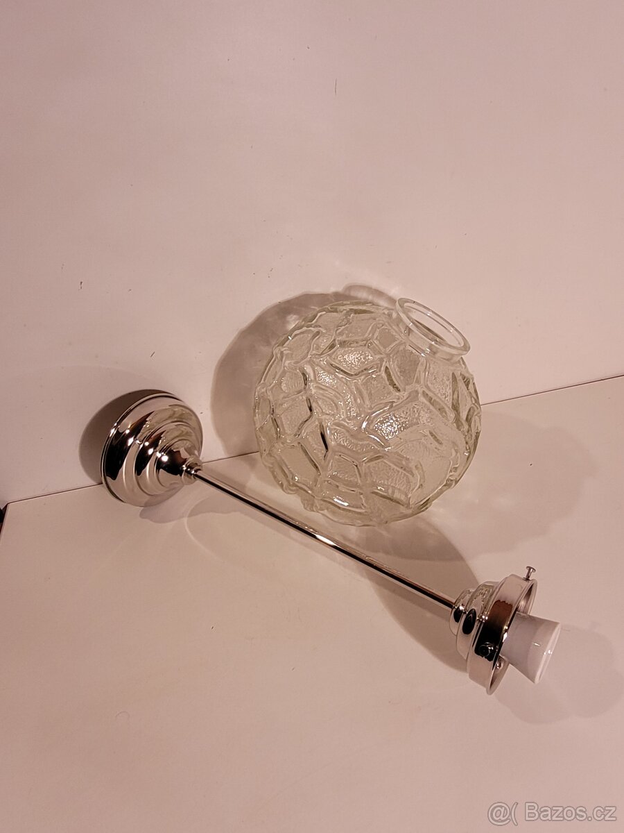 lustr z poniklované mosazi, designové originální stínidlo - 4