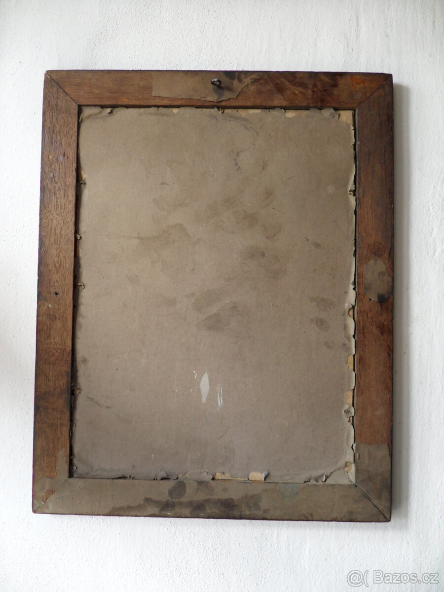 Dívka, ženský portrét, starožitný obraz, olej. - 4