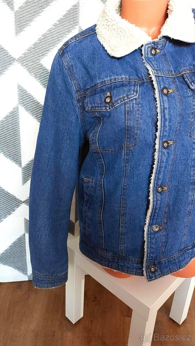 DÁMSKÁ RIFLOVÁ BUNDA - DŽÍSKA PODŠITÁ KOŽÍŠKEM-vel. M - 4