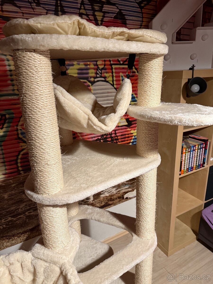 Škrabadlo Edoras XL 160x55x55 cm, krémové - NOVÉ - 4