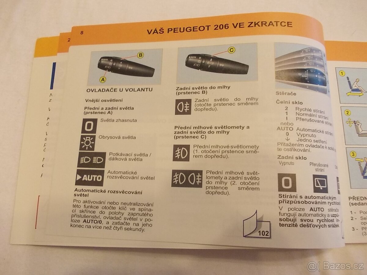 Peugeot 206 a 206SW příručka na obsluhu česky návod uživatel - 4