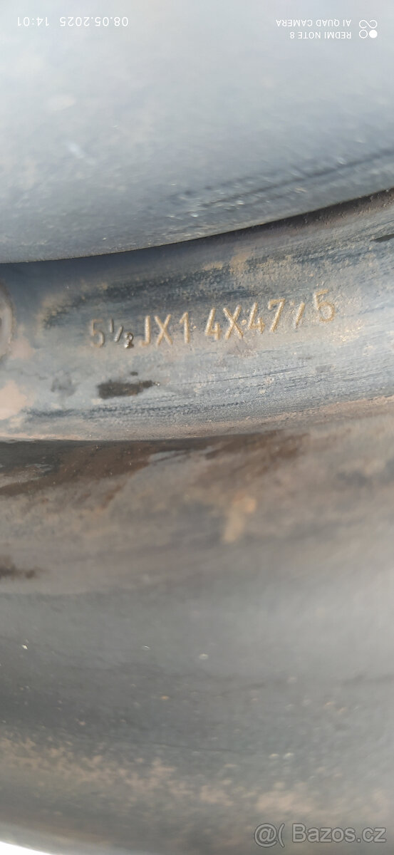 Ford - Fusion + Fiesta - ocelové disky 14" - 4