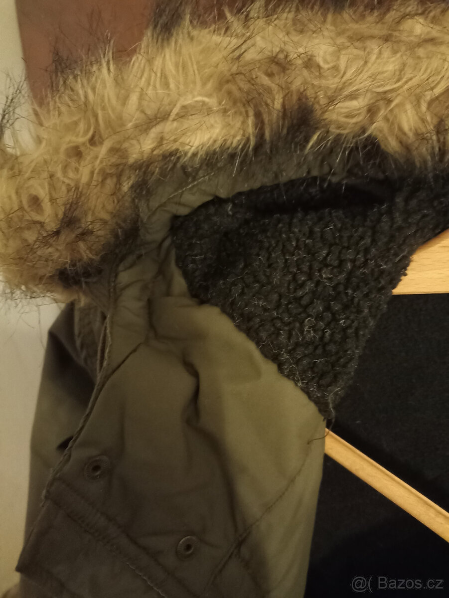 zimní teplá bunda parka zelená L / XL - 4