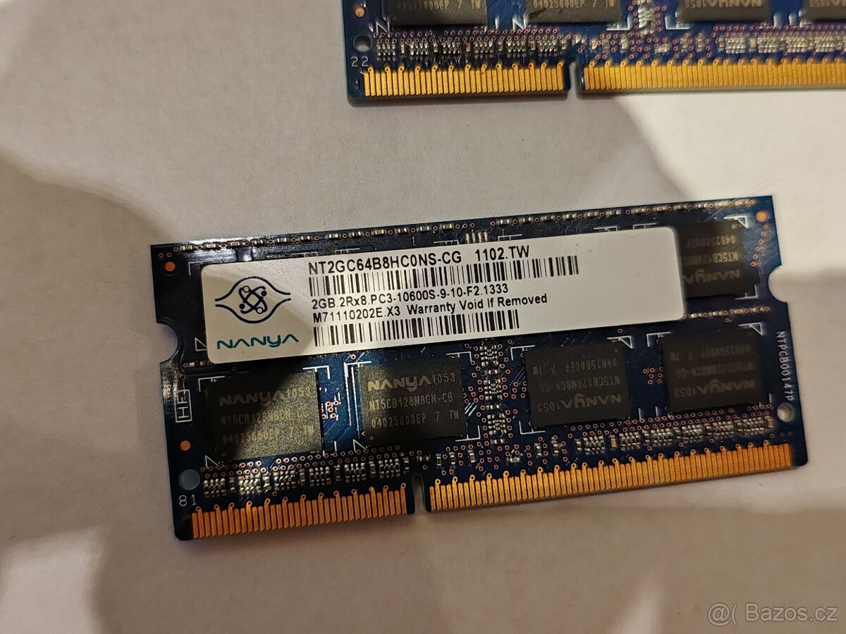 RAMKY paměti DDR3, SODIMM, Ram do notebooku 2x2GB - 4