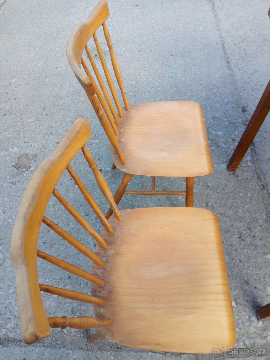 Prodám stůl a 4 židle, dýha - 4