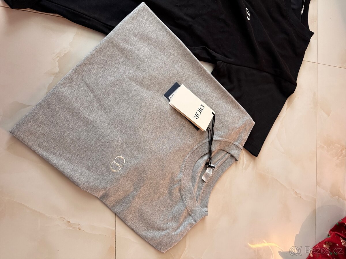 Dior pánské tričko – nové, vel. L (černé + šedé) - 4