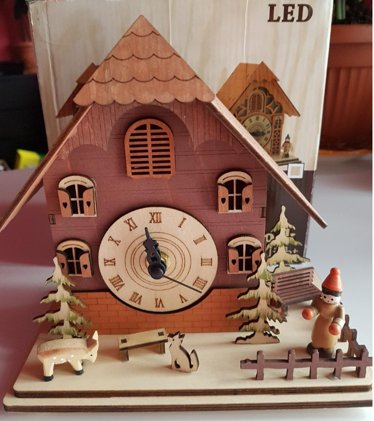 Hodiny vánoční svítící LED 20x18,5x13 cm - 4