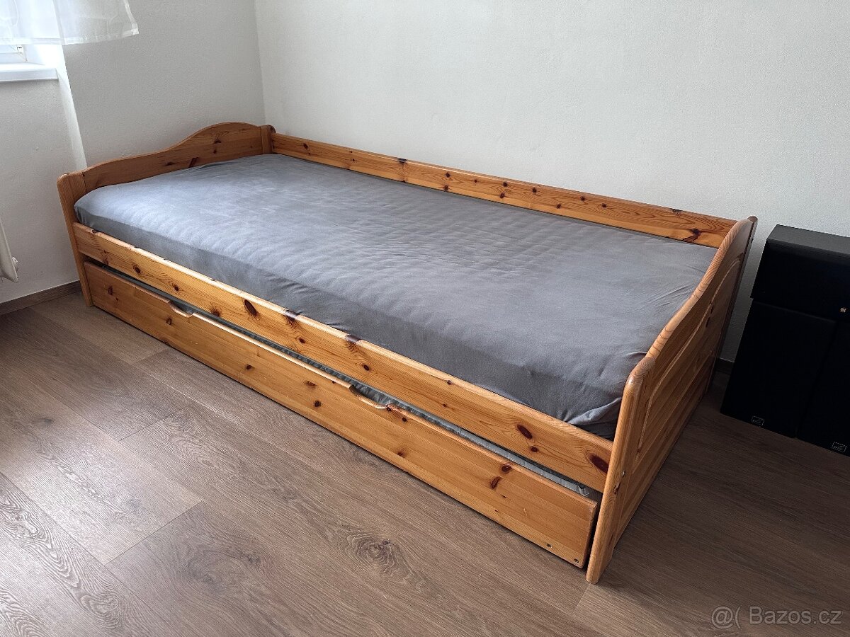 Postel s šuplíkem pro druhou postel 200x90 cm - 4