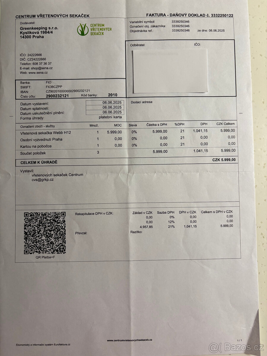 Vřetenová sekačka Webb H12 - 4
