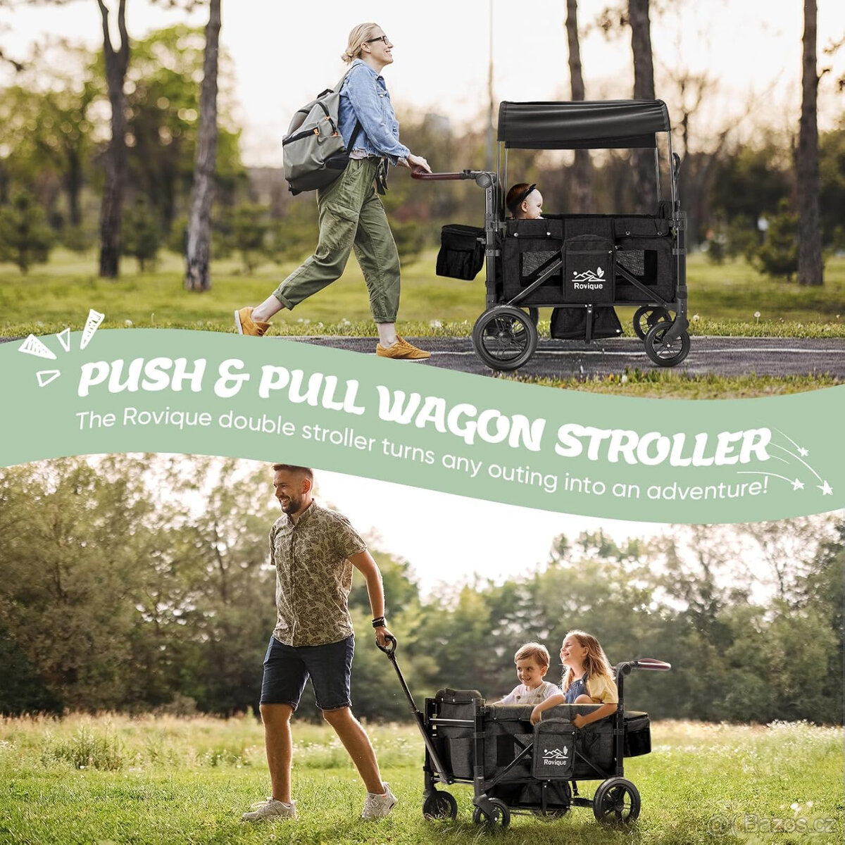 Kočárek Rovique Wagon pro 2 děti - 4
