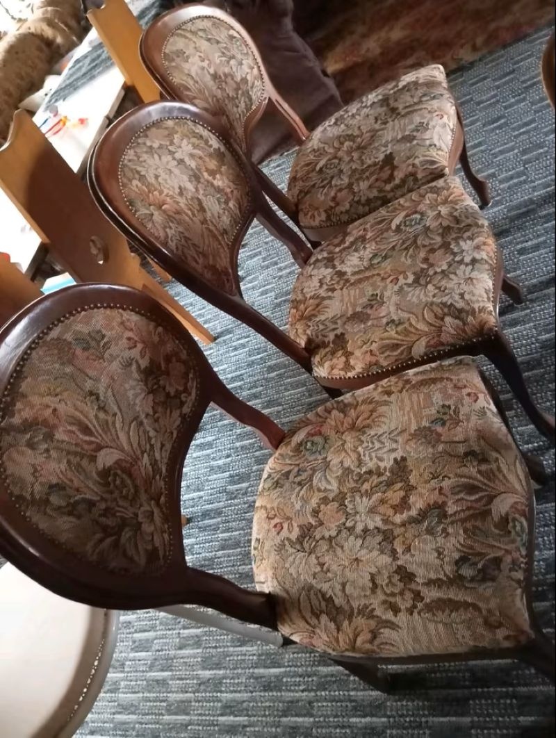 Židle jídelní masivní 5 ks - zámecký styl - 4