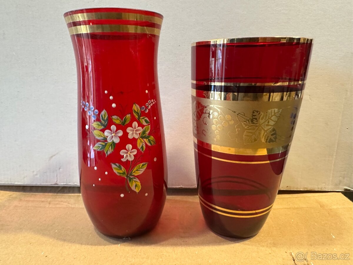 Prodám vázu z rubínového skla - 4