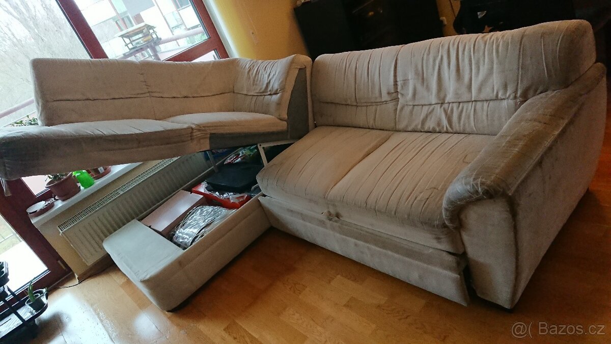 Rozkládací pohovka s úložným prostorem do L - 4