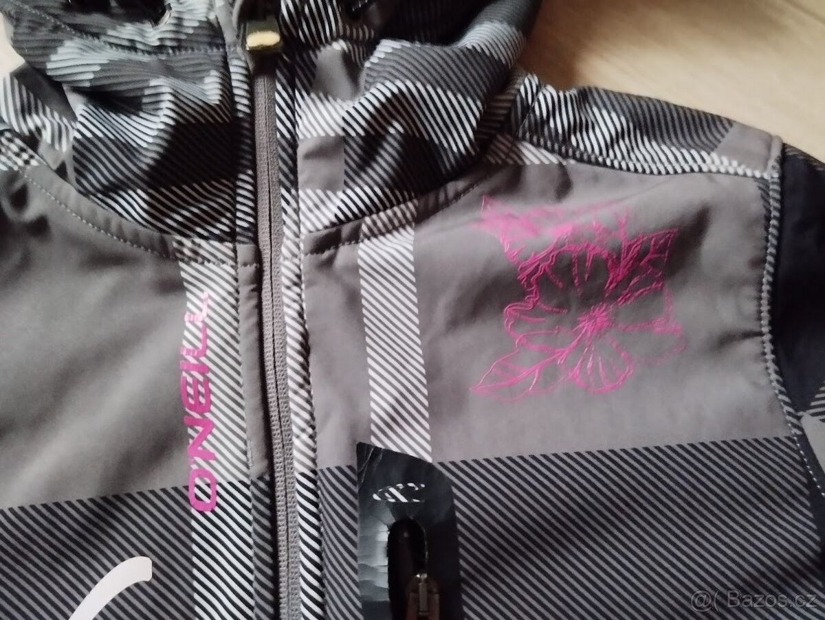 O'Neill softshelová bunda vel.L šedá / růžová - 4